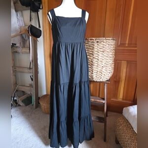 Nine West NWOT Black Tiered Maxi Dress Size Large